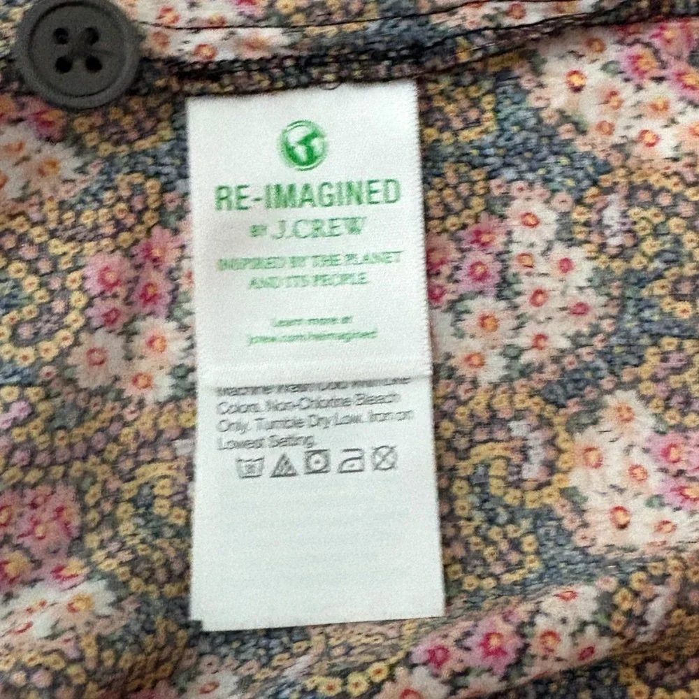 J Crew Collection Peasant Blouse Cotton Ditsy Floral Ratti Prism sz M